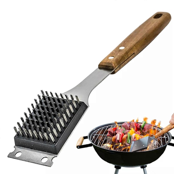 Grillrensebørste Rustfrit Stål Trådbørste 38 cm Grillskraber BBQ