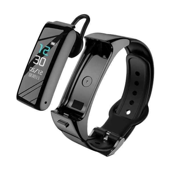 B6 Smart Armband Bluetooth Headset 2-i-1 Pulsmätare för män och kvinnor Sportklocka Watch