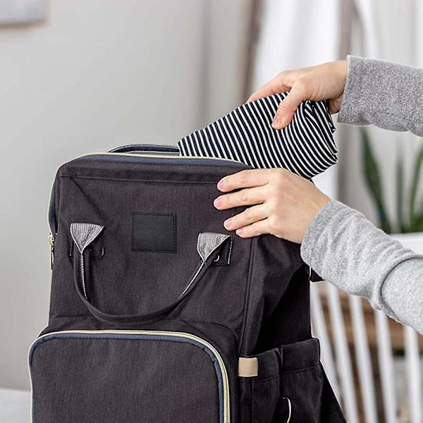 Ammedekke i bomull for amming, svært elastisk, babyhette Gray strip