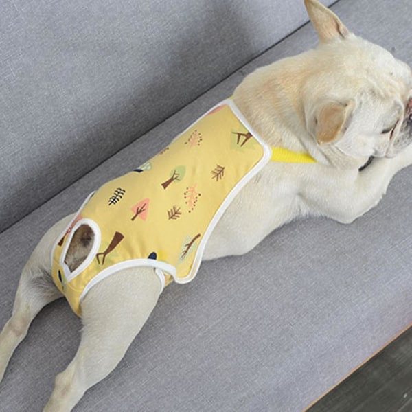 Pet Sanitære Bukser Justerbar Bånd Menstruation Shorts Vaskbar Hund Ble Pet Fysiologiske Bukser Til Indendørs Yellow M