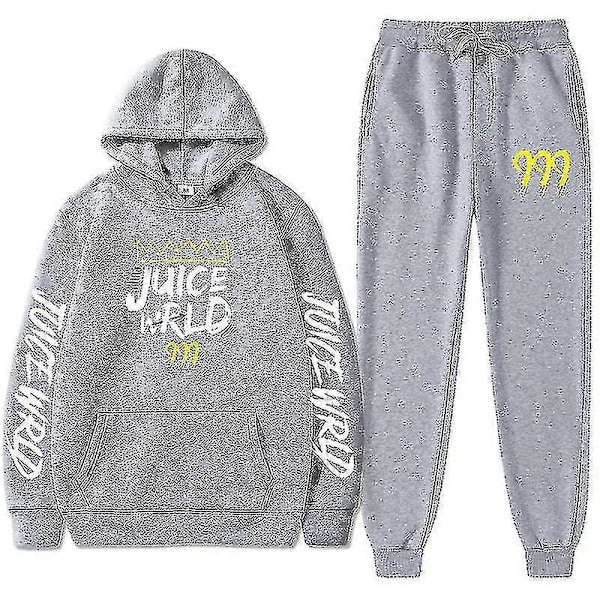 Ny Juice World Hoodie Dress + Joggingbukser Juice Wrld Trap Rap Regnbue Tomografi Juice Wrld grey M