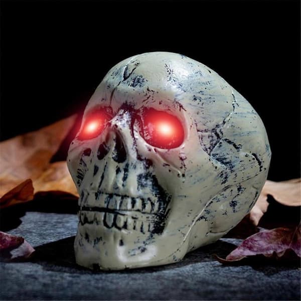 Halloween LED Glödande Ögon med Timer, 2 st Lysande Skelettögon A