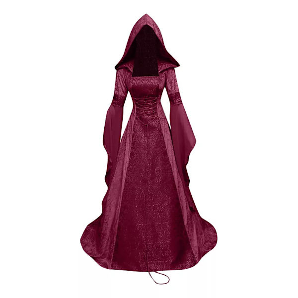 Goottilainen Huppupuku Morsiuspuku Cosplay Halloween Claret 4XG
