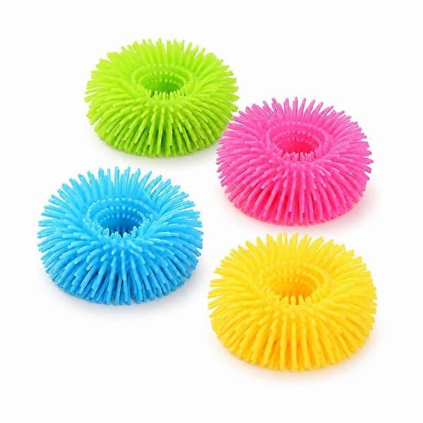 Sensoriska Fidget-armband, 4-pack, mjuka, töjbara stressavlastningsleksaker för barn, tyst lek