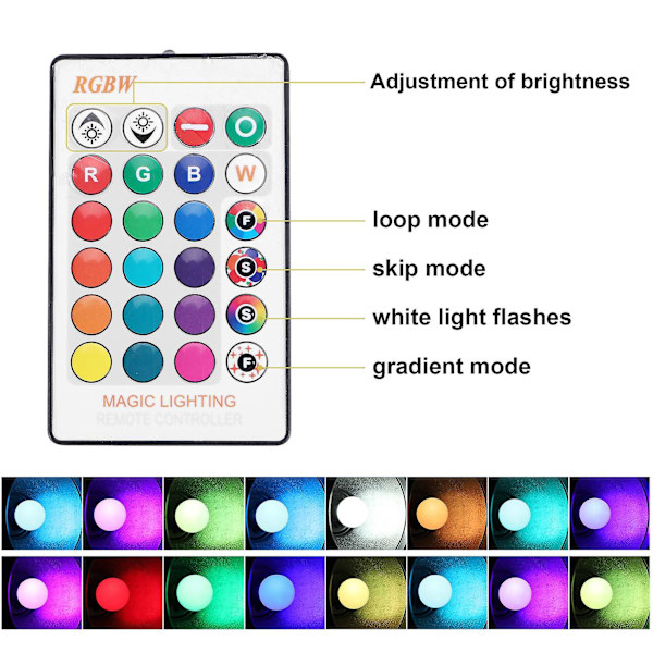 E27 Smart kontrolllampa Led Rgb-ljus Dimbar 7w Rgbw LED-lampa Färgglad växlande lampa Led Lampada R White