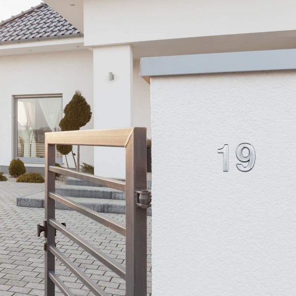 10 styks selvklæbende dørhusnumre Gadeadressenumre til bolig og skilte Silver