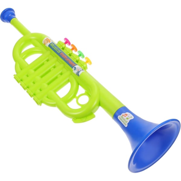 Barn Trumpet Musik Blåsinstrument Modell Trumpet Horn Leksak Plast Musikinstrument Noise Makers Foryear Party Present tidig pedagogisk leksak tuba