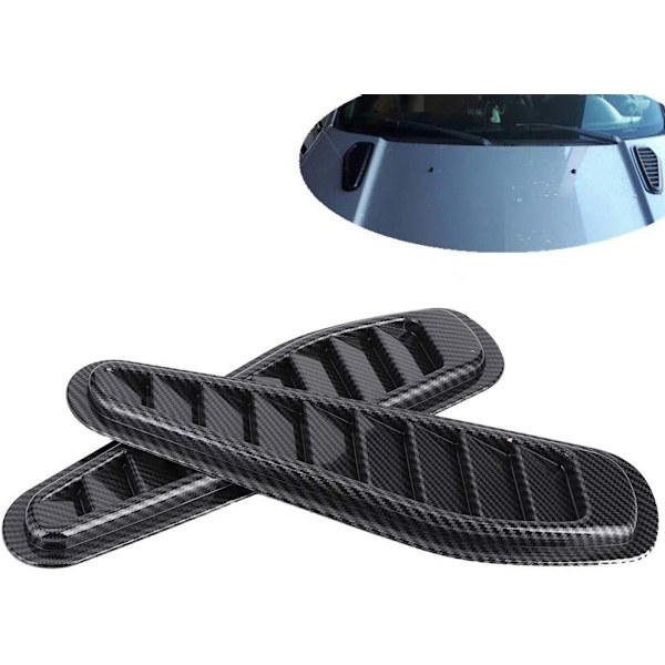 Auton ilmanottoaukon säleikkö, 2 kpl ABS-auton etuilmanottoaukot, universal konepellin autonosat auton konepellille, musta