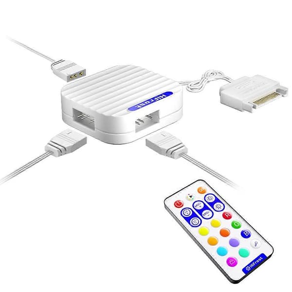 5V 3Pin ARGB Controller SATA Interface Forlængerkabel HUB Mini Adapter RGB Fjernbetjening til PC-blæsere LED-strips A