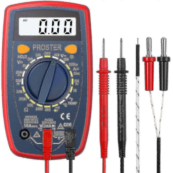 Proster 1999 LCD Digital Multimeter Multitestare Testkabel Bakgrundsbelysning Diodtest