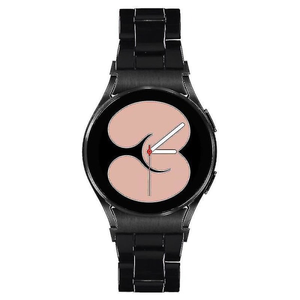Til Samsung Galaxy Watch 5 40 mm / 44 mm / Watch 5 Pro 45 mm Resin urbånd i rustfrit stål med spændearmbånd Black