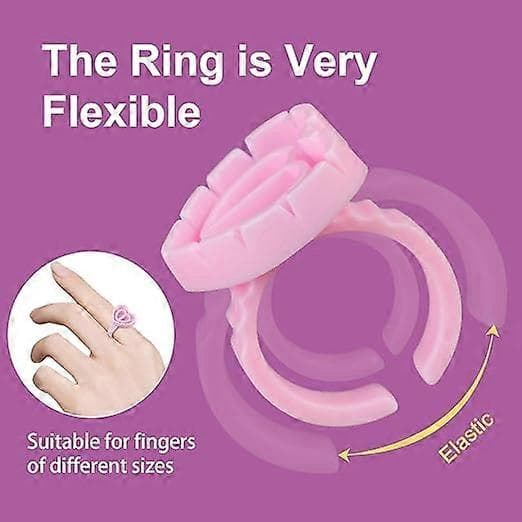 100PCS Limringar Fransringar för Lim Limringar för Ögonfransförlängning Ögonfranslimhållare Franslimringar Smarta Limkoppar (Rosa)