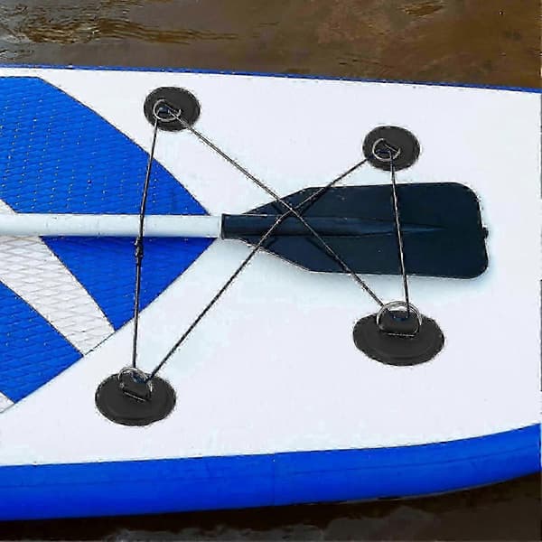 4 stk. D-ring-lap til oppustelig båd, kajak, SUP, cirkulær D-ring-pude, D-ring-spænde i rustfrit stål, PVC-lap, paddleboard, kano, rafting-tilbehør - W Blue