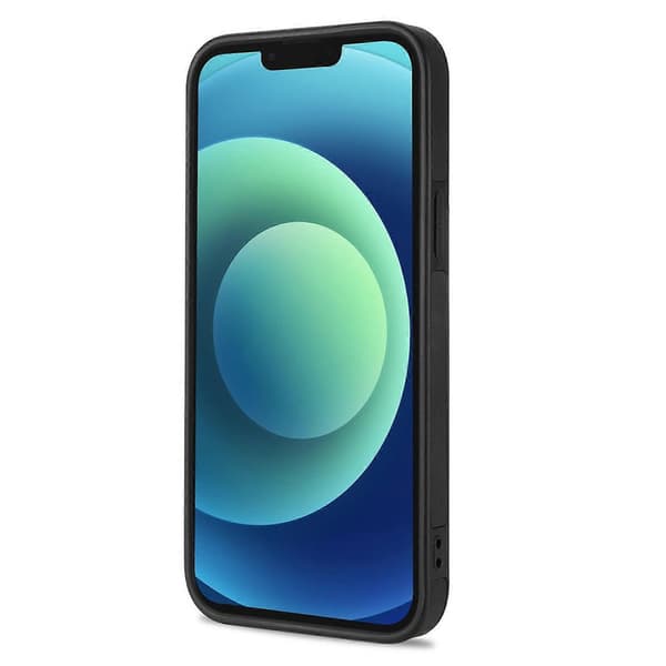 För iPhone 14 Plus N.BEKUS Vertikalt Flip Kortplats RFID Telefonfodral Black