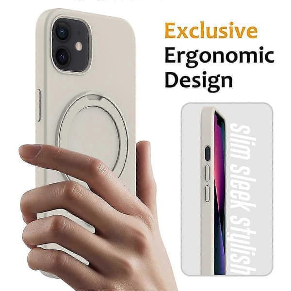 Magnetisk deksel til iPhone 11 med ringstativ PC+Silikon Fallsikkert telefondeksel Sti Style A