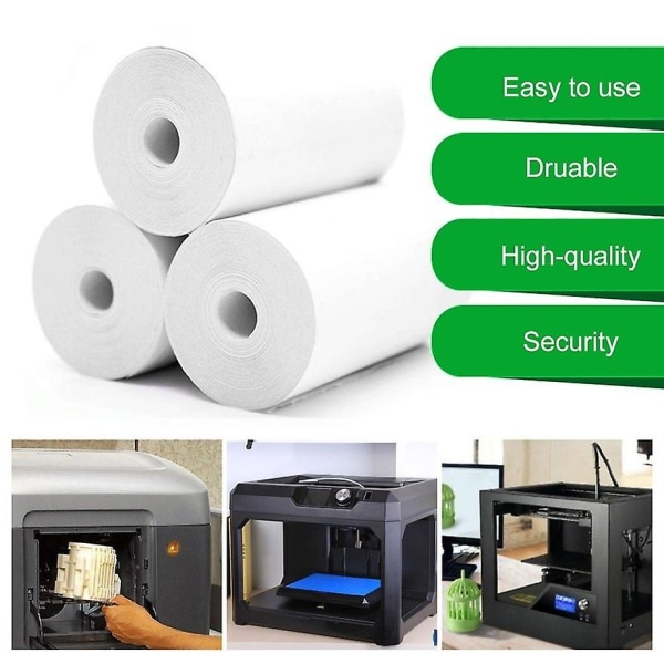 10 ruller termisk papir kasseapparat Pos kvitteringspapirer 57x30 mm termisk papir til printer kasseregi white