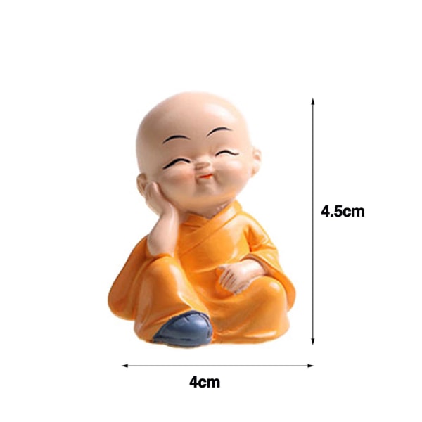 Tyuhe 4 stk Little Monk Ornament No Listen Se Snakk Flytt Resin Craft Desktop Monk Figur Statue Hjemmekontor Bil Dashboard Dekorasjon