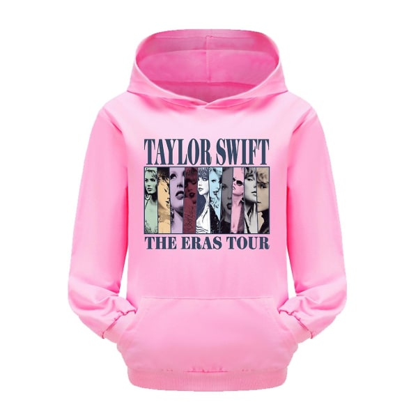 3-16 år Barn Pop Taylor Swift The Eras Tour Printed hoodie Flickor Pojkar Huvtröja Pullover Toppar Pink 15-16T 170CM