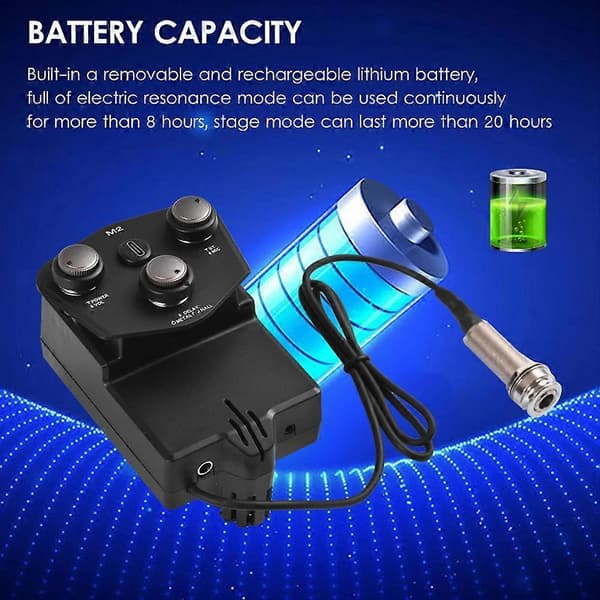 Akustisk Gitarr Vibrationspickup Bluetooth Reverb Delay Mikrofon Spelfunktion Gitarr M2 Resonanspickup Black