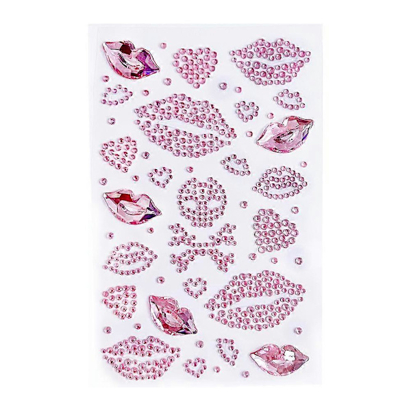 Valentinsdag Røde Leppe Ansiktsklistremerker pink One size
