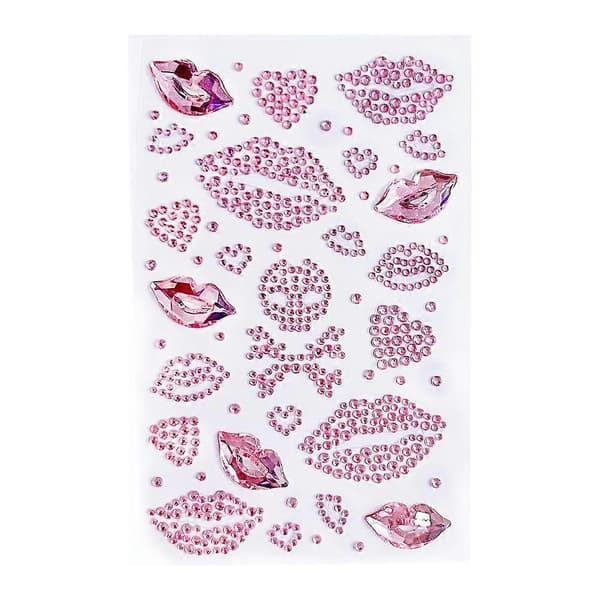 Ystävänpäivän punaiset huulet kasvotarrat U K pink One size