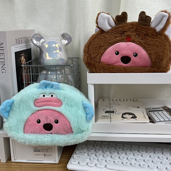 Söt Kawaii plysch blixtlås pennfodral, används för kontor