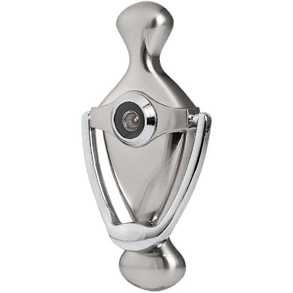 Brushed nickel door knocker and viewer 5.8 inch height use thicker material to make door hardware