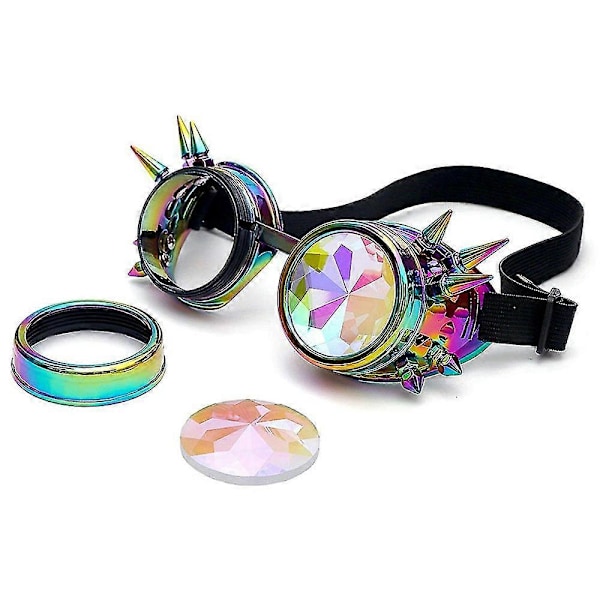 Regnbue Krystall Linser Steampunk Briller