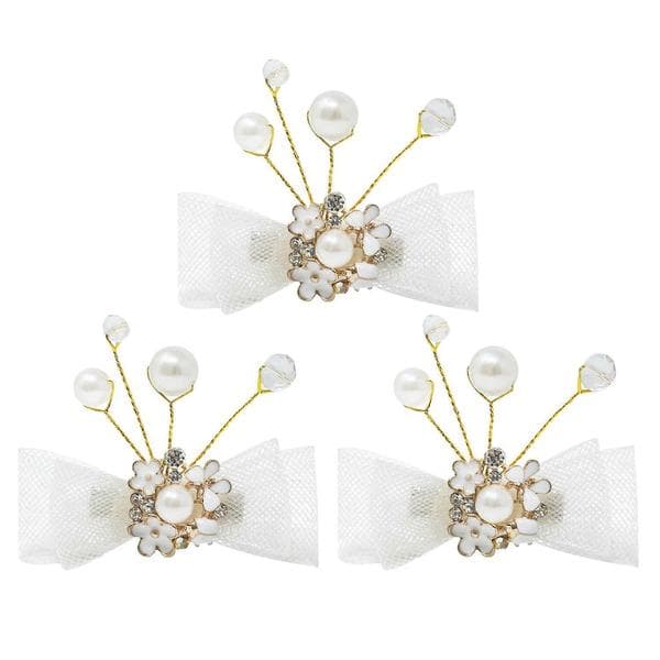 3 st kristallpärla bröllopshårklämmor med säkert grepp, eleganta brudhåraccessoarer för blomsterflicka