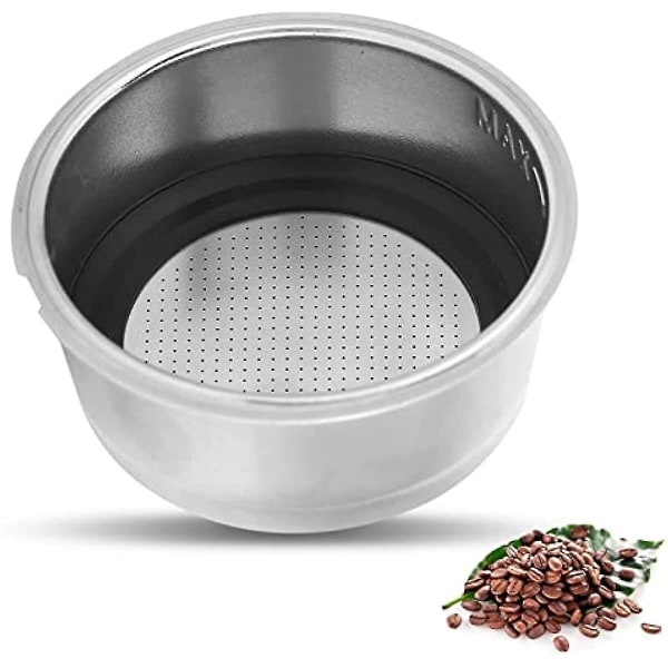 51 mm kaffeportafilterkurv 2 kopper rustfrit stål kaffefilterkurv under tryk Bundløst portafilter Espressomaskiner Tilbehør