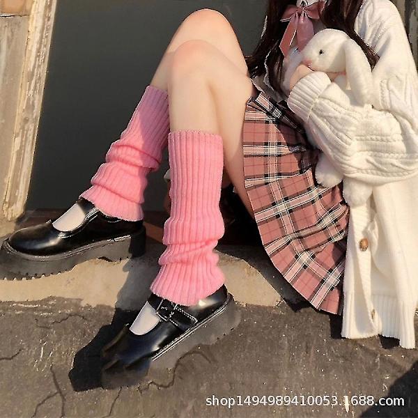 Punk Leg Warmers Lår Kalv Strømper Leg Warmers Lår Strømper Varme Vinter Kvinners Strømper Fluffy Leg Warmers black