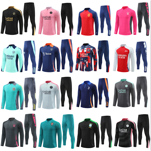 2425 Paris Real Madrid Arsenal NM United Ajax Frankrig England Brasilien Spanien halv-pull fodbolduniform 19 S