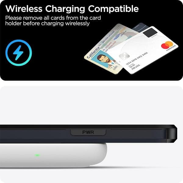 iPhone 15 Pro Max-deksel med kortlomme, trådløs lading, kompatibel med iPhone 15 Pro Max med