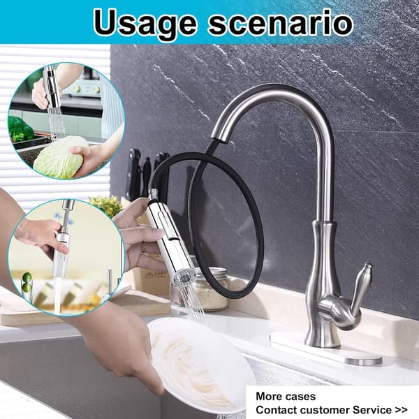 Kitchen Faucet Sprayer, Kitchen Faucet Adapter, 2 Modes Pull Out Sprayer Faucet, Water Saving, Easy Installation