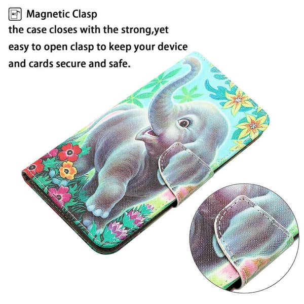 Farget tegning skinndeksel til iPhone 14 Plus Elephant