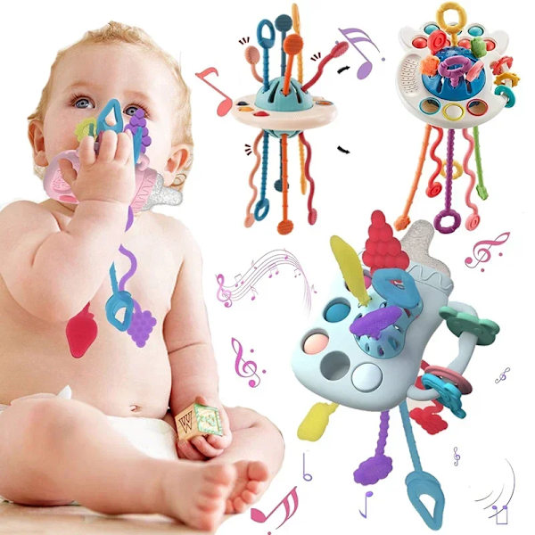 Silikonpärla Utvecklingsaktivitetsleksak, Montessori Sensorisk Pedagogisk Leksak för 1-2 Års Baby B-500630