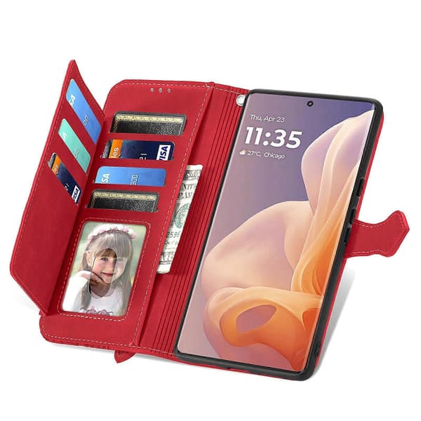 Läderfodral för Motorola Moto G85 Red