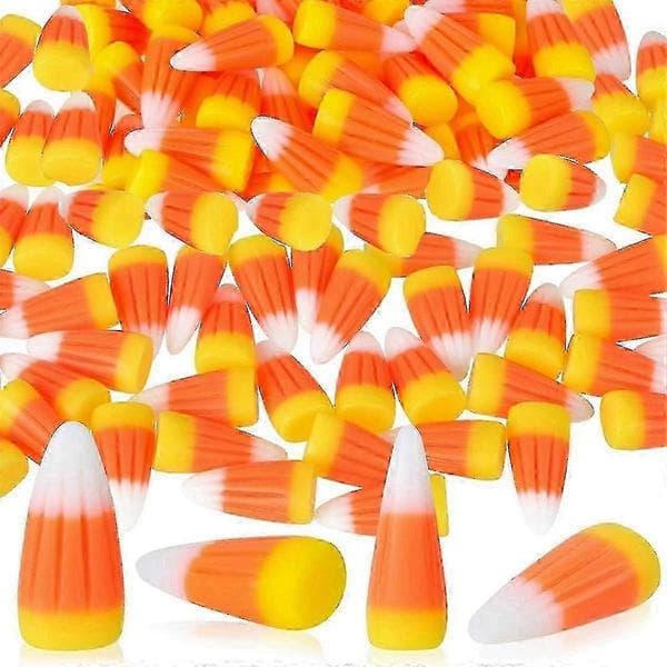 50 stk. Halloween Resin Candy Corn Kunstig 3D Candy Corn Perle Efterår Faux Corn Scrapbooking Embellis hwy
