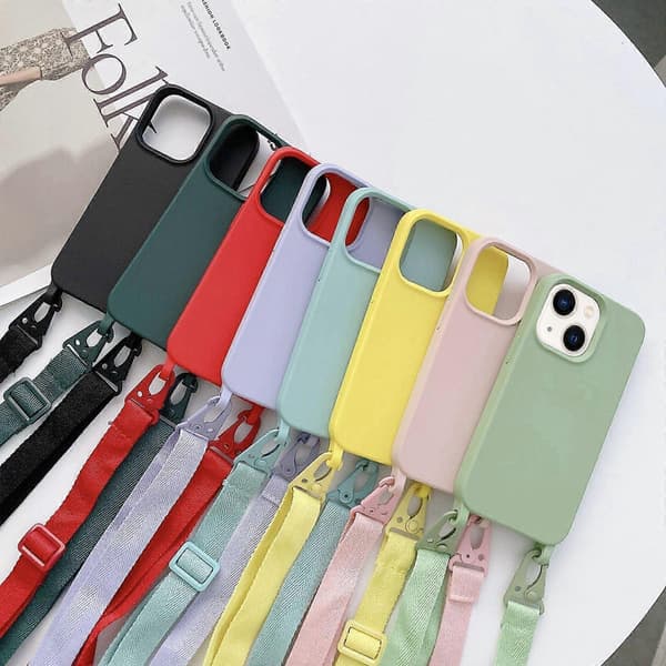 Elastisk silikon-snorveske for iPhone 14 Plus Sky Blue