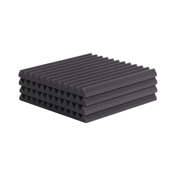 9-pak sorte 30 x 30 x 2,5 cm lydabsorberende paneler Studio lydisolering skumkile uden lim