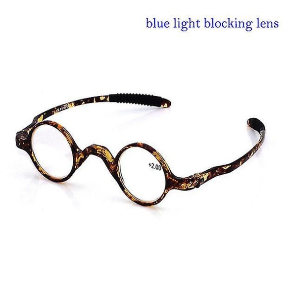 Tr90 Läsglasögon Herrglasögonbåge Retro Antiblå Glasögon Runda Smart | Fruugo Nl schildpadblauw licht -2.50