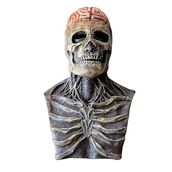 Halloween Jul Gyser Skelet Hoved Cosplay Fuld Hoved Latex Maske Halloween Karneval Hovedbeklædning Fest Kostume Tilbehør Red