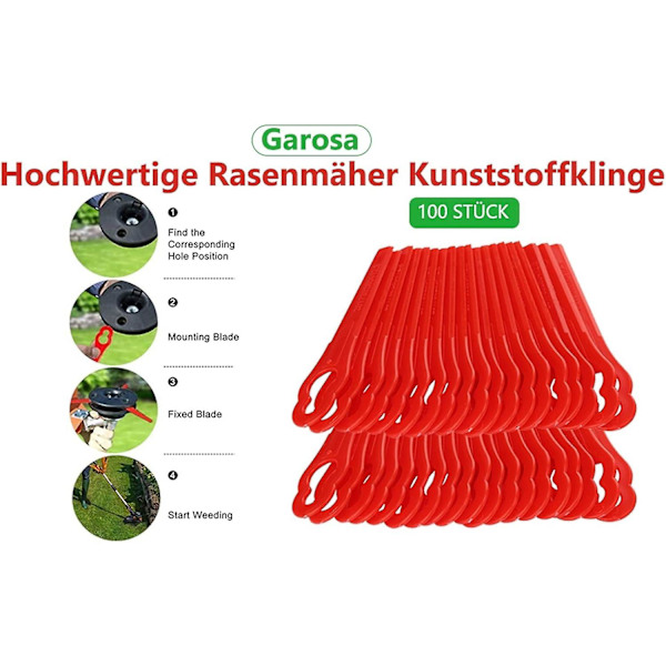 100 kpl ruohonleikkurin terät muoviset trimmerin terät ruohonleikkurin terän vaihto Frt18a Frt18a1 Art 46155 Frt20a1 lisävarusteet puutarha takapiha Agri