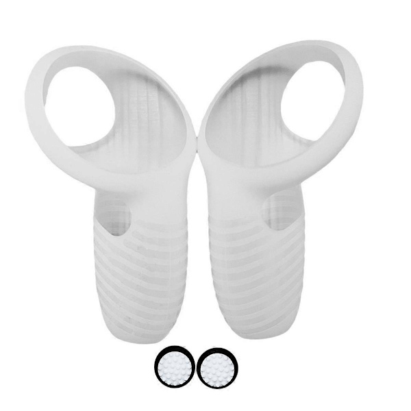 Spelfjällskontrollfodral för Meta Quest3 Grepp halkfri silikonfodral för Quest3 Silikonfodral med skyddande lock A Transparent White