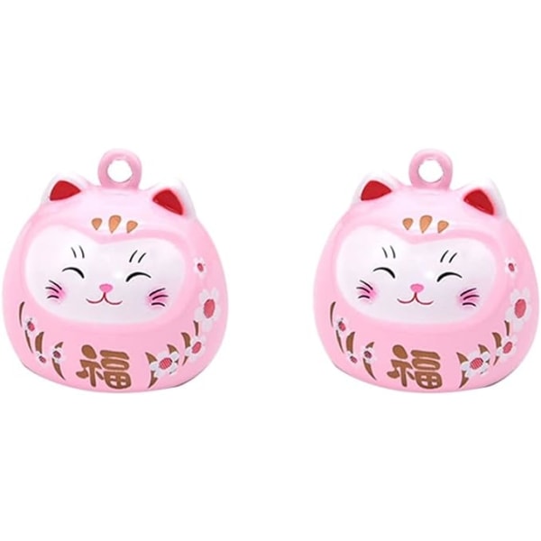 2st Lucky Cat Little Lucky Cat Halsband Bells Japanese Bell Pendant Lucky Cat with Two Bells Bell Lucky Cat
