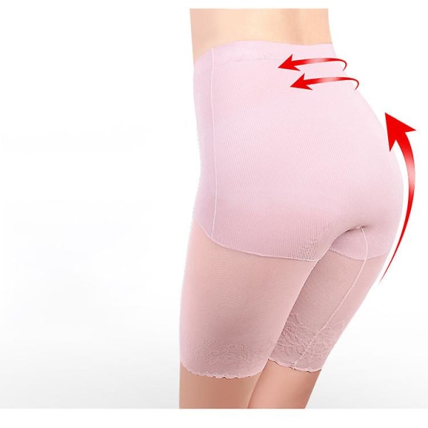 Slip-shorts til kvinder under kjole, sømløs Glat undertøj Blonde Lårtrusser Sikkerhedsshorts Shorts under nederdel Pink XL 60kg-80kg