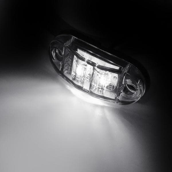 10X 2 LED Sidemarkeringslys 12/24V LED Positionslys Trailer Sidelys Advarselslys til Lastbil Autocamper Campingvogn (Hvid) white