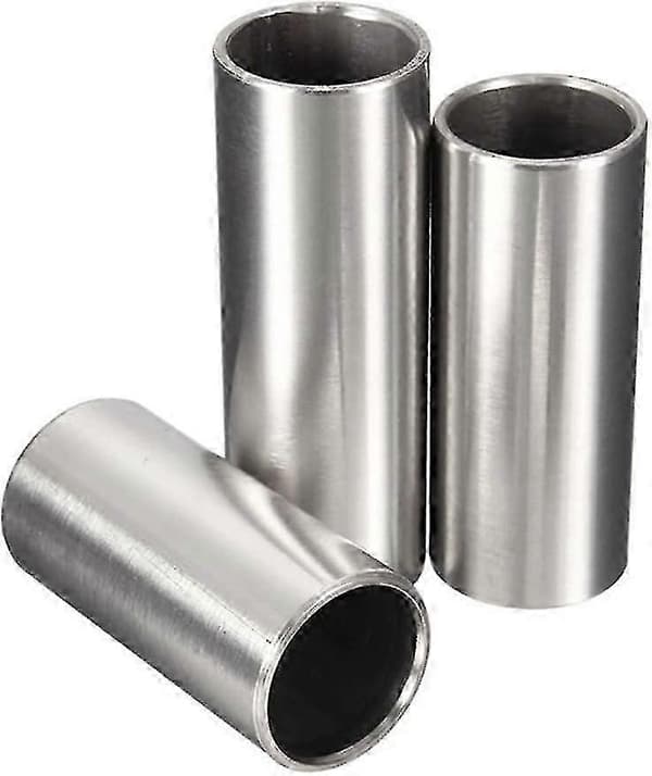 Gitarrslides, Rostfritt Stål Basslide Metall Hårdkromad Fingerslide för Akustisk Klassisk Elgitarr Bas (3st, Silver)