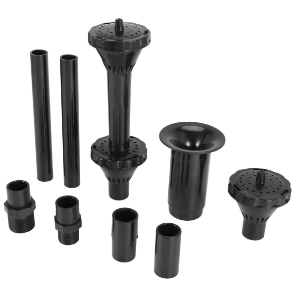 9st små fontänmunstycken vatten fontän munstyckshuvuden för damm fontän dränkbar pumppool black