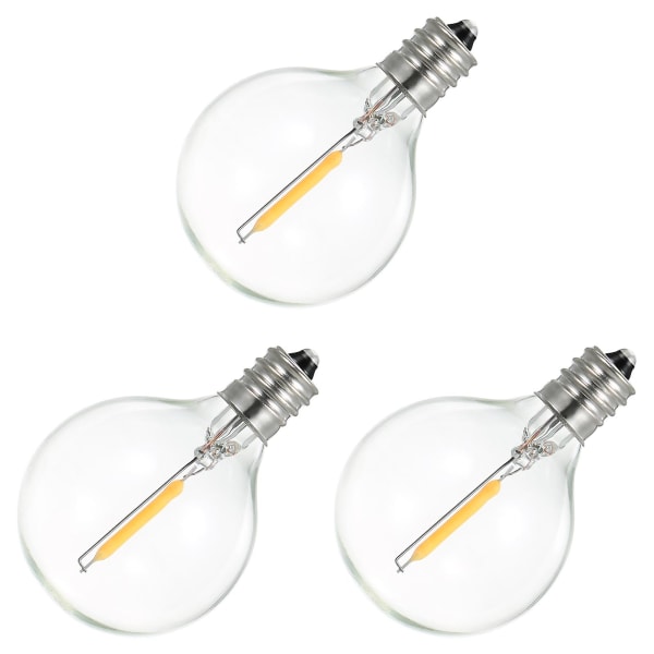 AC220-230V 1W G40 Ersättningslampor 3Pack E12 Skruvbas Glasklotlampor för String Light Inomhus Utomhus Uteplats Inredning Varm Vit AC220-230V 1W